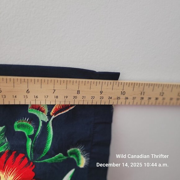 Vans L Navy Hawaiian Floral Cotton Button-Up Short Sleeve Classic Fit Shirt - Picture 6 of 7